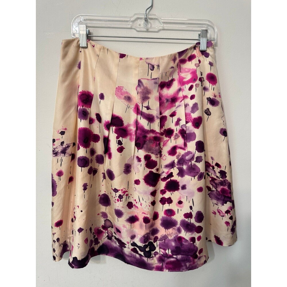 CALVIN KLEIN ALL SILK WATERCOLOR SKIRT size 8